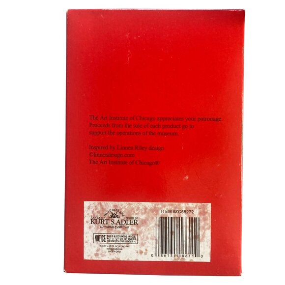 Vintage Kurt Adler Linnea Riley Glass Cat as Reindeer Ornament Art Inst Chicago - Picture 3 of 13